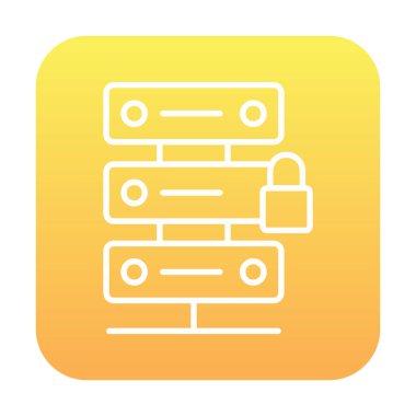 Sunucu vektör simgesini basit illüstrasyonla kilitle