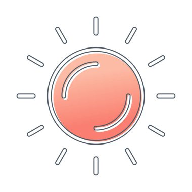 Güneş düz simge vektör çizim