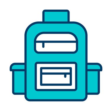 Sırt çantası düz simge vektör çizimi