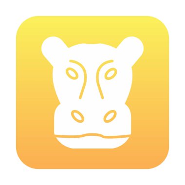 Hippopotamus baş ikon vektör çizimi