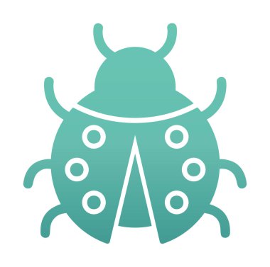  Basit düz uğur böceği işaret vektör çizimi 