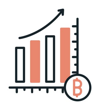 Kâr, kripto para birimi şeması, bitcoin vektör ilüstrasyonu