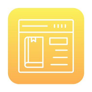 Basit Çevrimiçi Kitap satın alma simgesi, vektör illüstrasyonu