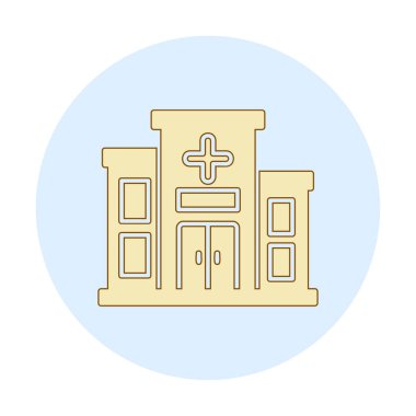 Hastane binası ikon vektör illüstrasyonu 