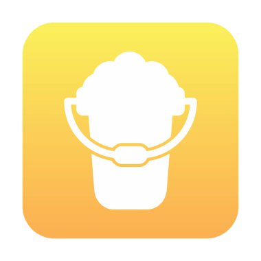 Köpük simgesi olan kova, vektör illüstrasyonu  