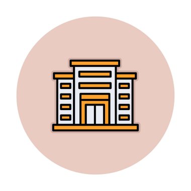 Alışveriş merkezi simgesi. Alışveriş merkezi oluşturma simgesi, vektör illüstrasyonu 