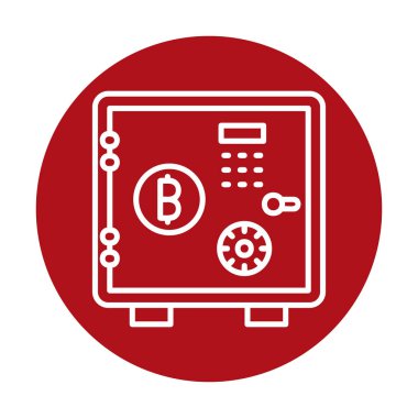 Bitcoin dolap simgesi, vektör illüstrasyonu 