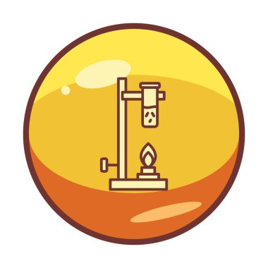 Bunsen brülörü doğrusal simgesi. Laboratuvar aleti. Web tasarımı için simge