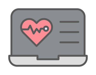 Dizüstü bilgisayarda basit bir kalp atışı simgesi 