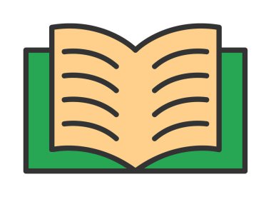 düz Kitap simgesi resimlemesi 