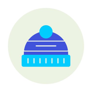 Kış Şapkası simgesinin vektör illüstrasyonu