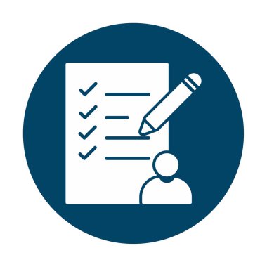 Kontrol listesi düz simgesi, vektör illüstrasyonu 