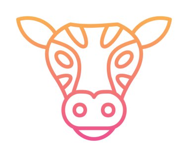 İnek başı simgesi vektörü beyaz arkaplanda izole edildi