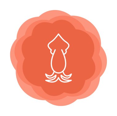 Beyaz arkaplanda mürekkep balığı vektörü simgesi 