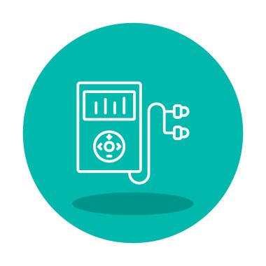 Kulaklık simgesi, vektör illüstrasyonlu Mp3 oynatıcı