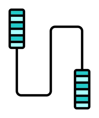 İp sporu ikonunu atlıyorum. Vektör illüstrasyonu 