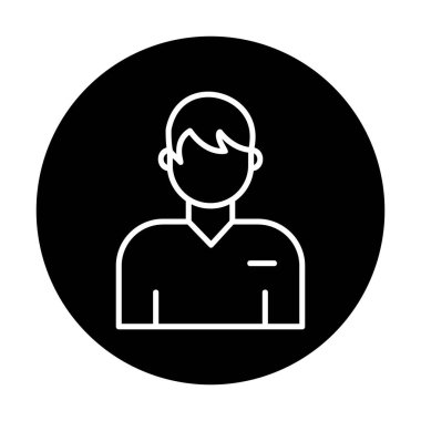 Erkek kullanıcı simgesi. Vektör çizim