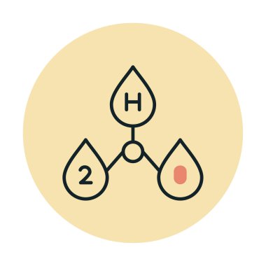 h 2 sembollü su damlaları vektör çizimi