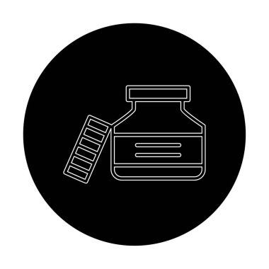 Mürekkep kavanozu simgesinin vektör çizimi 