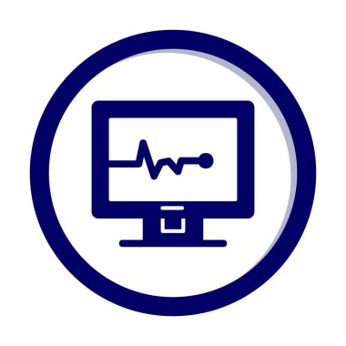 Basit kardiyogram simgesi, vektör illüstrasyonu 