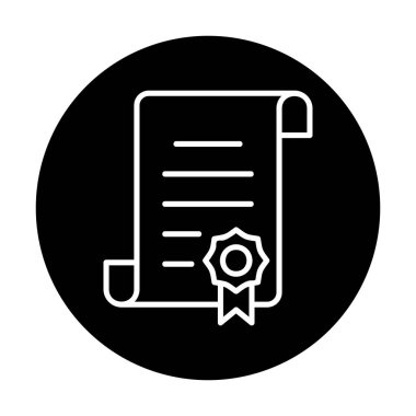 Sertifika vektör simgesi modern basit illüstrasyon                                 