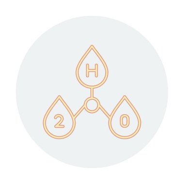 h 2 sembollü su damlaları vektör çizimi