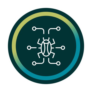 Basit dijital virüs simgesi, vektör illüstrasyonu