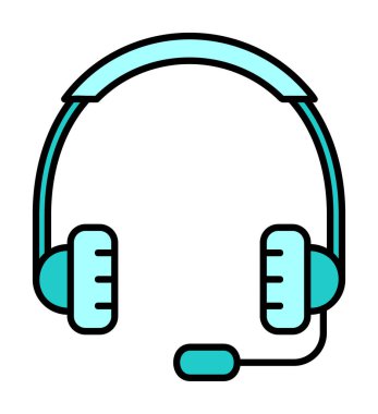 kulaklıklar düz simge, vektör illüstrasyonu