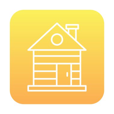 ahşap ev simgesi, vektör illüstrasyonu