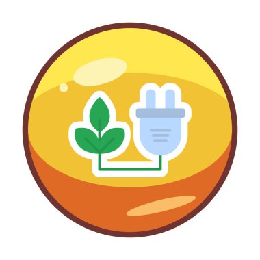 Basit Biyokütle eko enerji simgesi, vektör illüstrasyonu