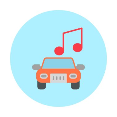 araba müzik simgesi vektör illüstrasyonu 
