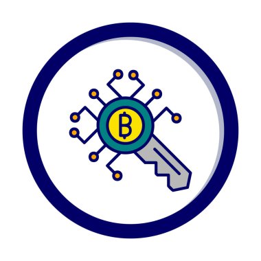 Şifreleme Anahtarı simgesi. vektör ince çizgi çizimi.