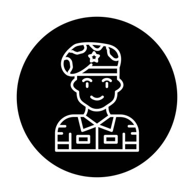 asker web simgesi, vektör illüstrasyonu 