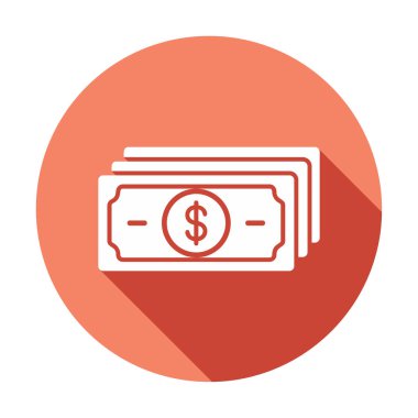 Dolar para çizgisi simgesi, vektör illüstrasyonu