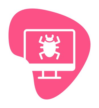 Basit Bilgisayar Virüsü simgesi, vektör illüstrasyonu