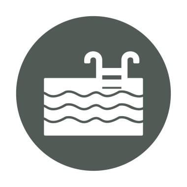  yüzme havuzu ikonu vektör illüstrasyonu