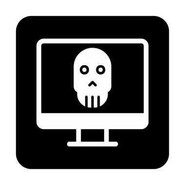 Ölü Bilgisayar Ekran simgesi, vektör illüstrasyonu 