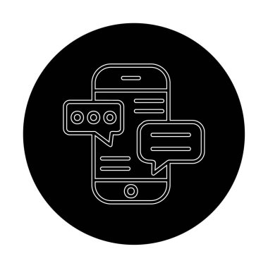 Basit akıllı telefon sohbet simgesi, vektör illüstrasyonu