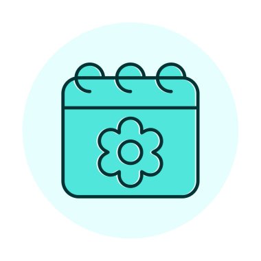 Sakura tarih simgesi, vektör çizimi 