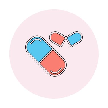 ilaç yassı ikonu, kapsüller, haplar            