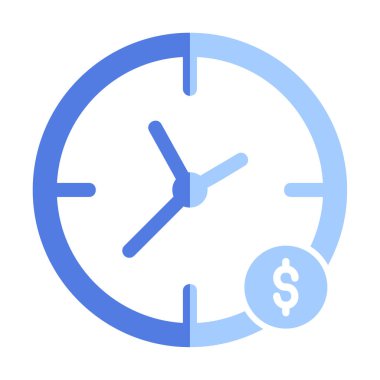 Zaman Para saat simgesi vektör illüstrasyonudur