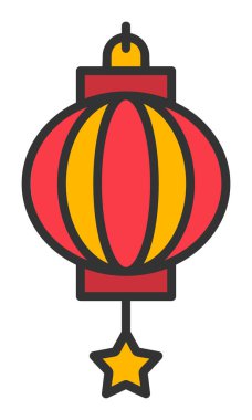 Çince fener kutsal kişilerin resmi, vektör çizim 