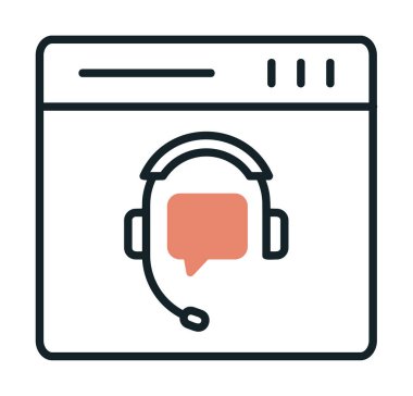 Modern Çevrimiçi Online Destekleyici element tasarımının vektör illüstrasyonu                            