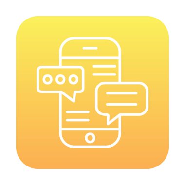 Basit akıllı telefon sohbet simgesi, vektör illüstrasyonu