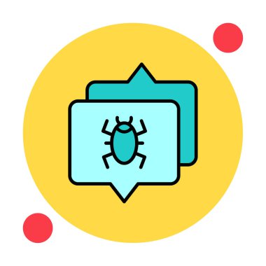 Konuşma balonu vektör resimlemesindeki hata simgesi 