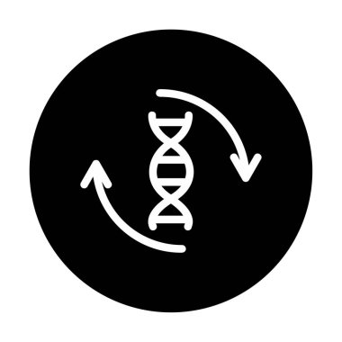 DNA ikon vektör illüstrasyonunun düz molekülü