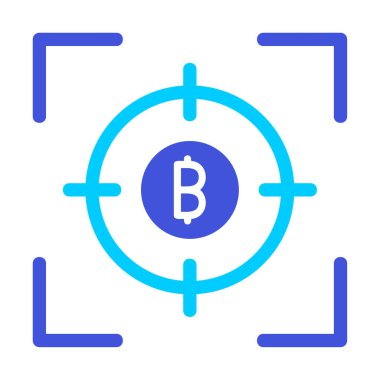 Bitcoin ve hedef. Web simgesi illüstrasyonu