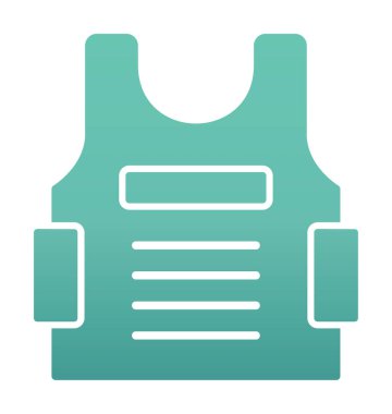 Kurşun geçirmez yelek ağ simgesi, vektör illüstrasyonu