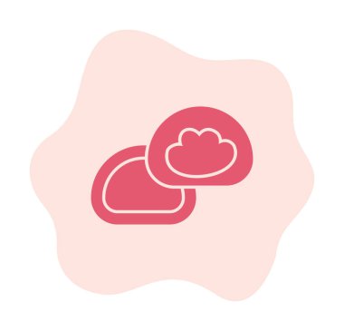 Japon tatlısı Mochi ikonunun vektör çizimi 