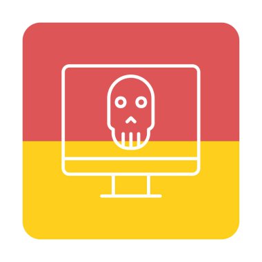 Ölü Bilgisayar Ekran simgesi, vektör illüstrasyonu 